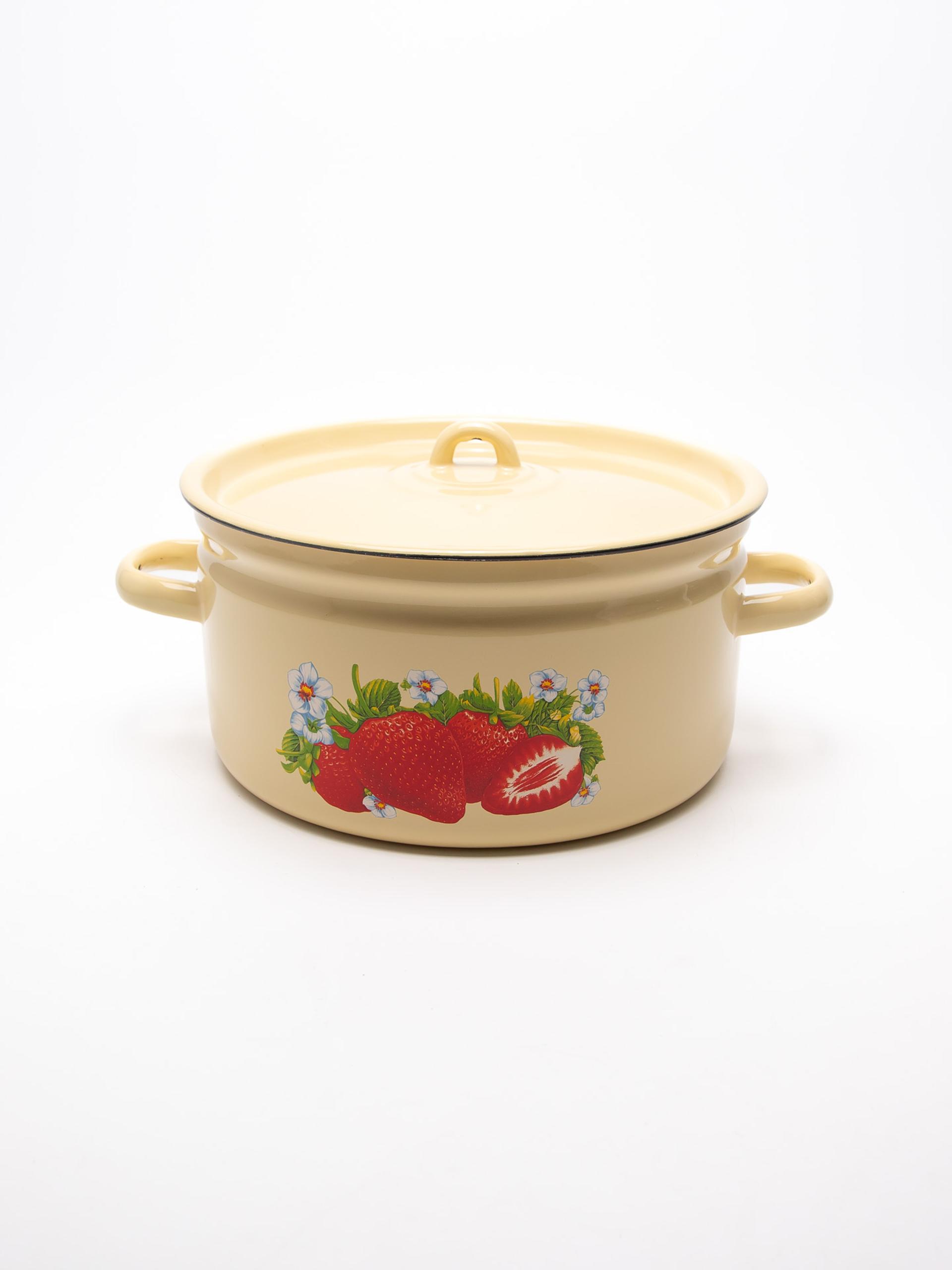 (бел. 1/4. Кастрюля 5. (корич. Кастрюля эмаль 5л.